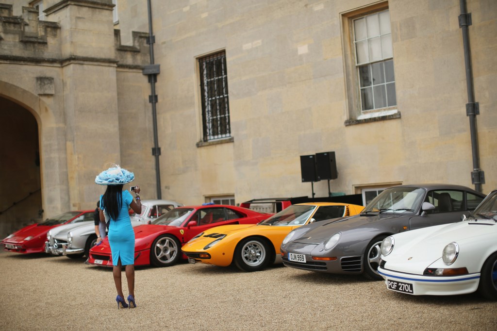 Cars are displayed at the 'Salon Prive' event at Syon Park stately home on September 4, 2014 in London, England.