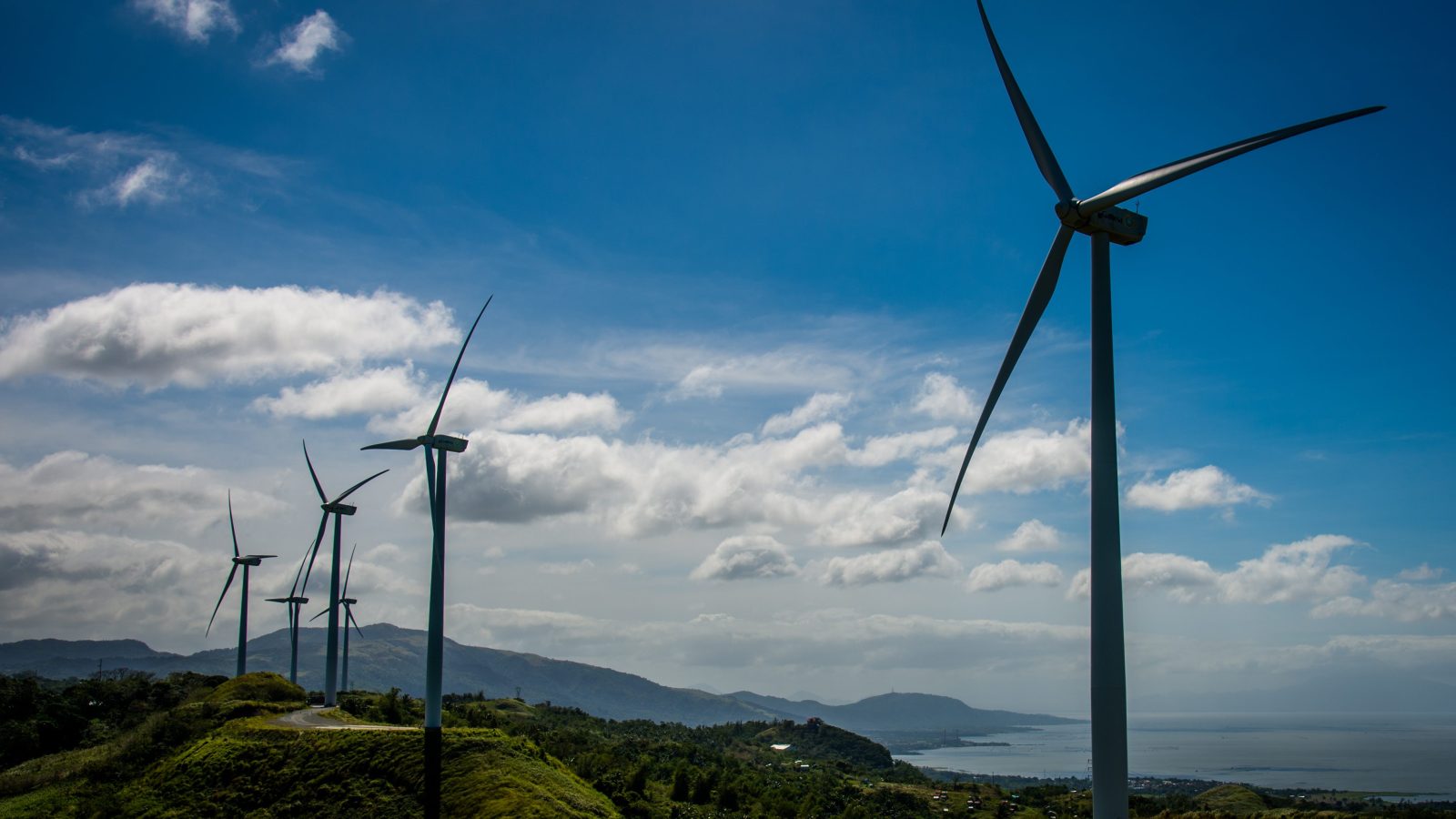 wind turbines on a hill