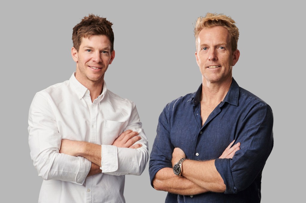 Cricket player Tim Paine, who has an interest in seven Tasmania BFT gyms, and Cameron Falloon, a joint CEO of the burgeoning BFT gym chain | Image source: Supplied