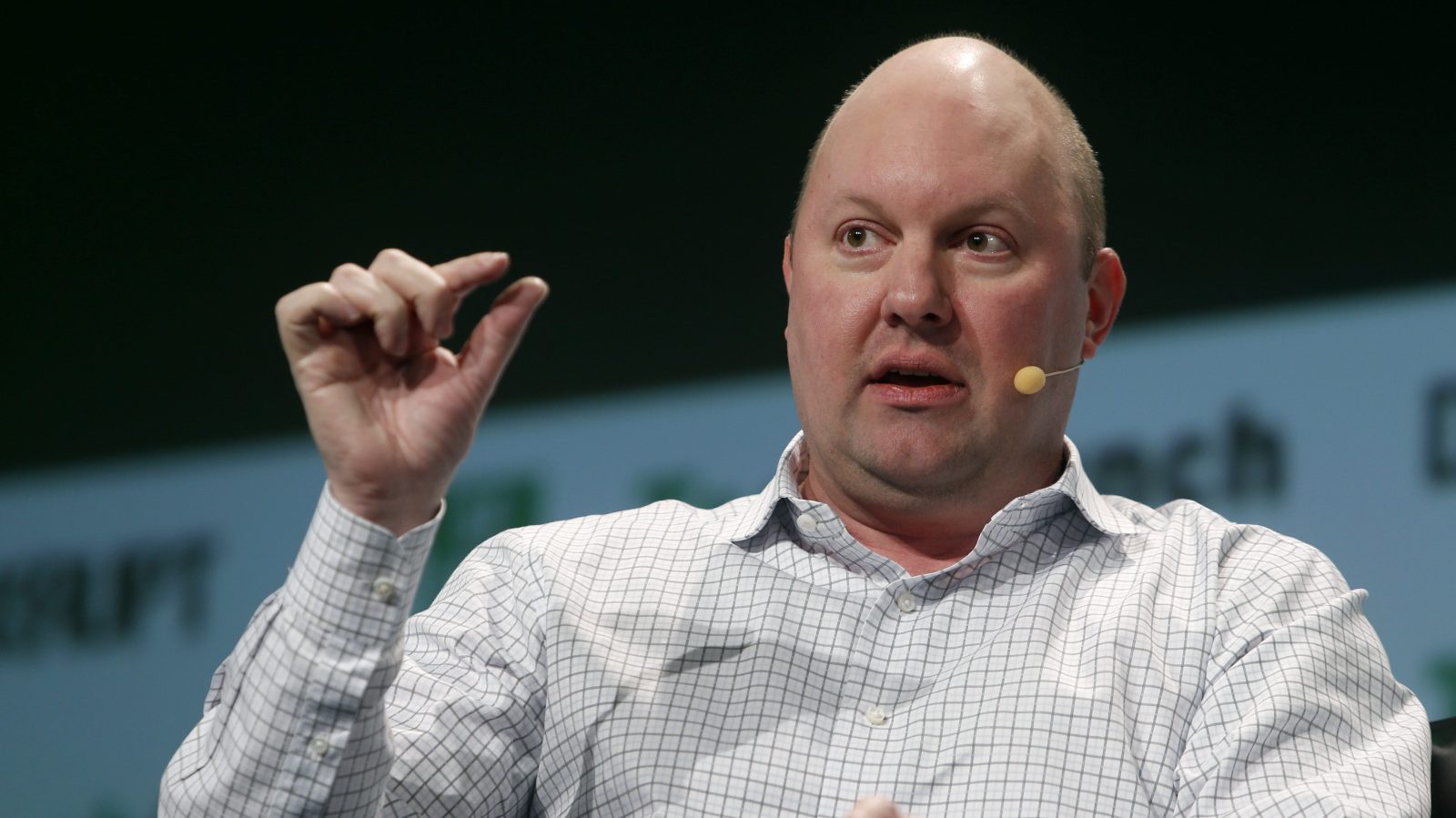 Venture capitalist Marc Andreessen speaks at the TechCrunch Disrupt conference in San Francisco, Calif. on Tuesday, Sept. 13, 2016