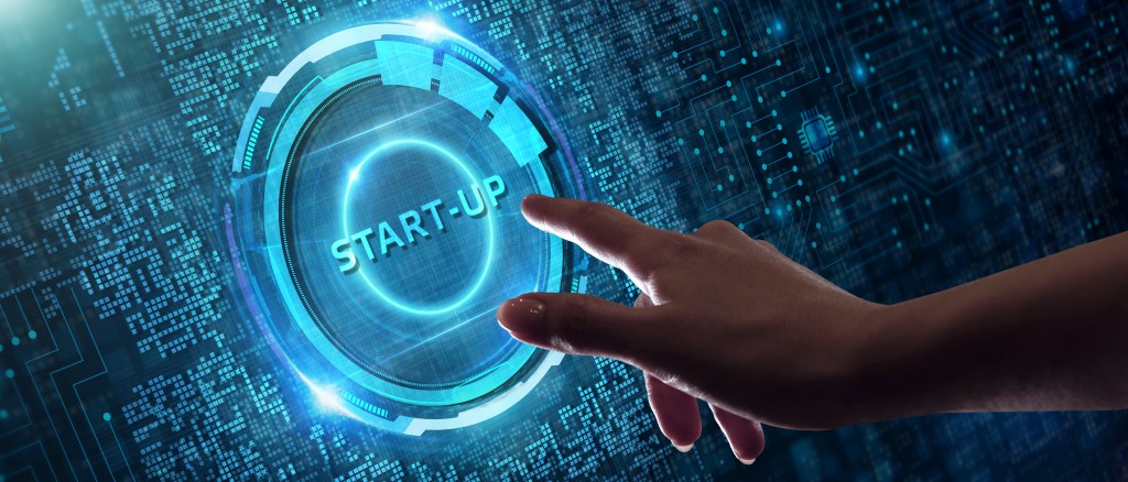 Image of screen showing 'start-up' - Entrepreneurs, data, digital 