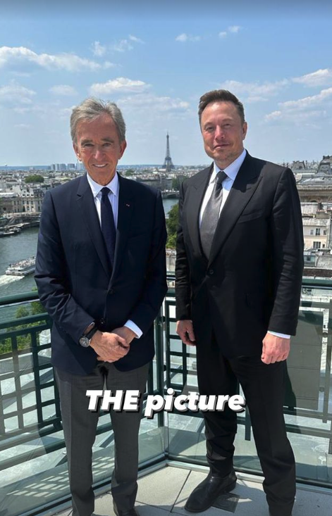 Elon Musk and Bernard Arnault spotted dining in Paris