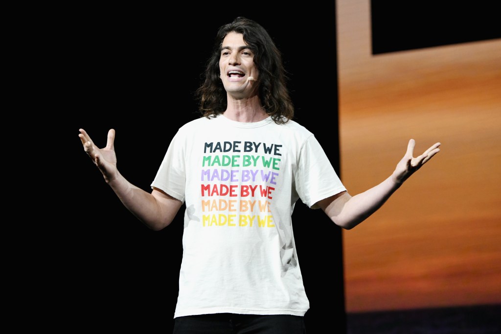 LOS ANGELES, CA - JANUARY 09:  Adam Neumann speaks onstage during WeWork Presents Second Annual Creator Global Finals at Microsoft Theater on January 9, 2019 in Los Angeles, California.  (Photo by Michael Kovac/Getty Images for WeWork)
