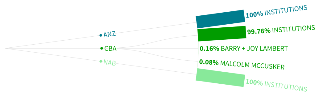 A data map of the largest banks in Australia