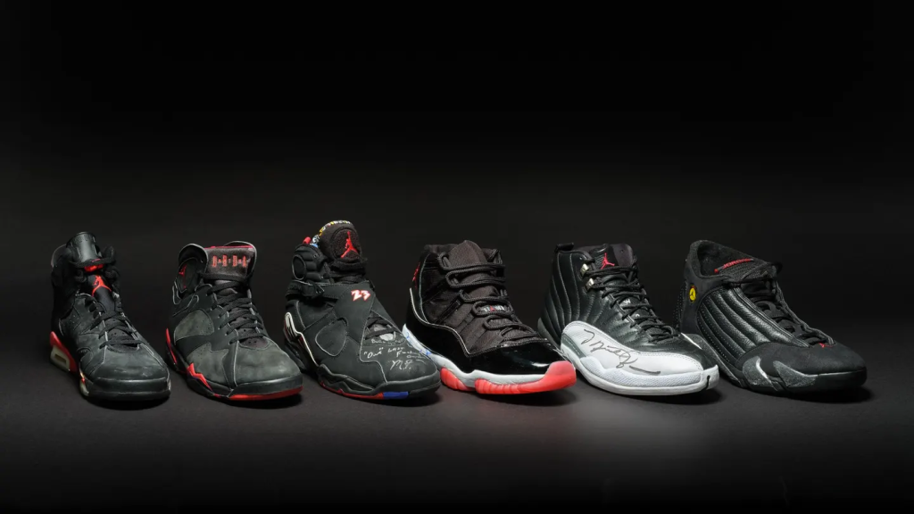 Game worn michael jordan shoes hotsell
