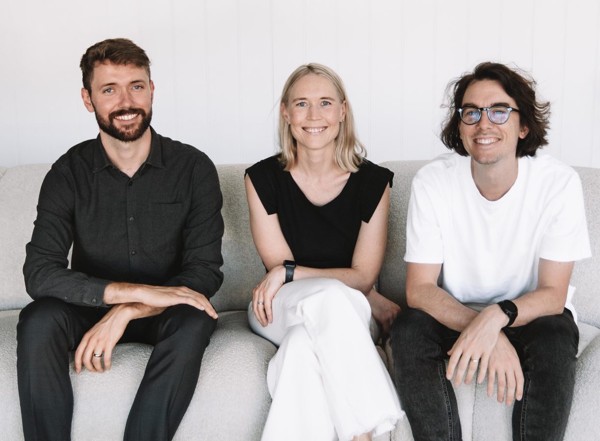 Springboards CTO Kieran Browne with founders Amy Tucker and Pip Bingemann. Image: Springboards