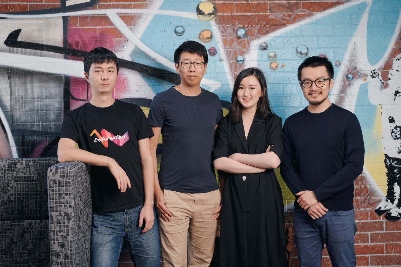 Airwallex founders Jacob Dai, Jack Zhang, Lucy Liu, and Max Li. Image: Getty