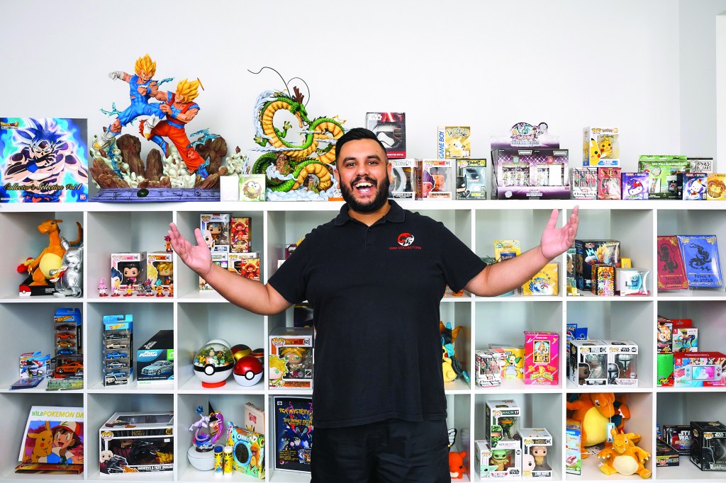 Asif Mir with his Pokémon collection