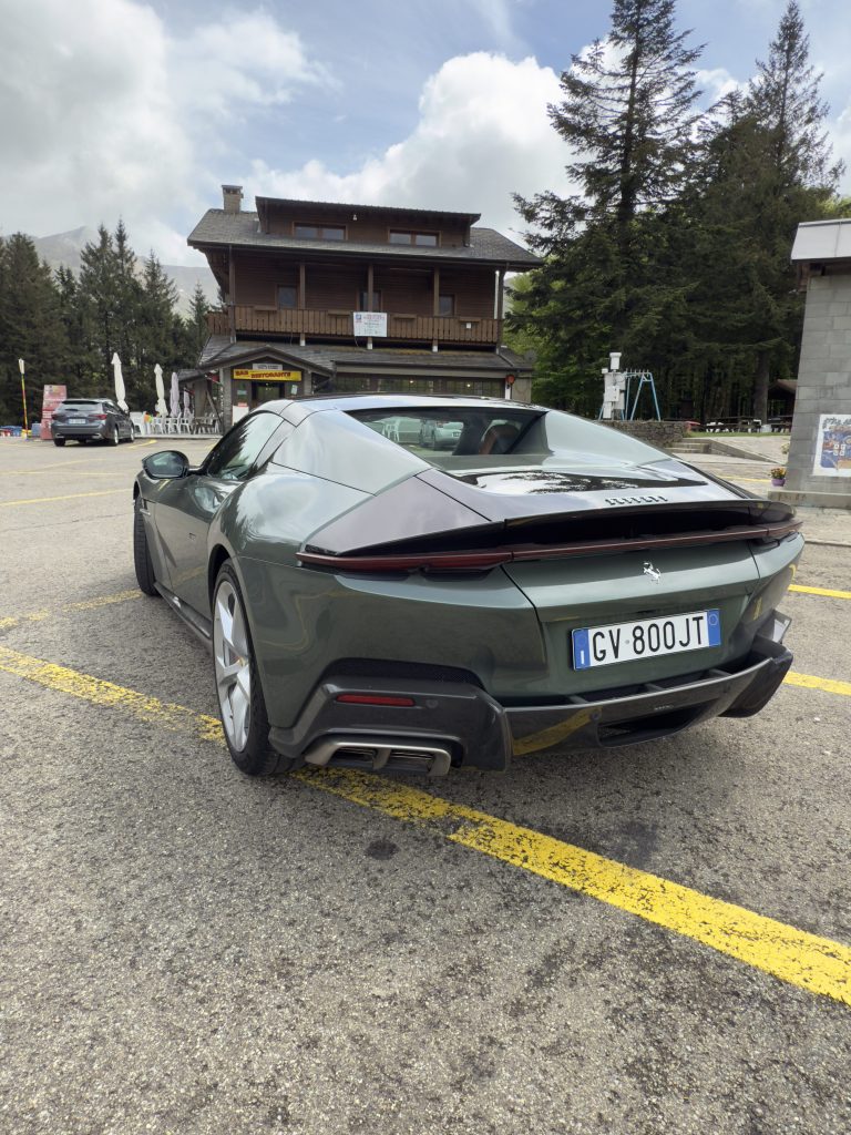 The Ferrari 12Cilindri Spider in Fivizzano, Italy.