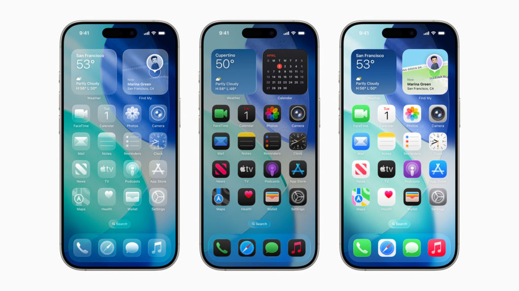 Ios26: The new design extends to the Home Screen and Lock Screen.