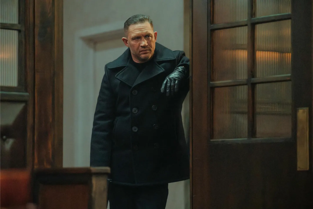 Tom Hardy as Harry Da Souza in MOBLAND, episode 10, season 1, Streaming on Paramount+ 2025.
