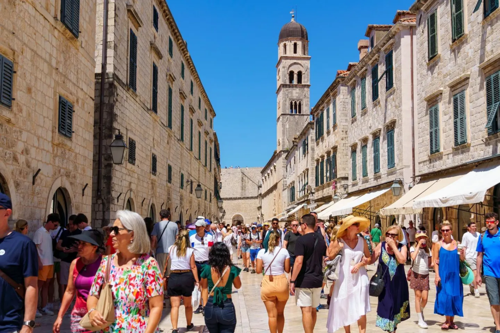 Tourists crowd Dubrovnik’s Old Town, a UNESCO site long impacted by overtourism. Croatia has introduced cruise ship caps, cut taxi numbers and imposed fines to help restore calm.
getty