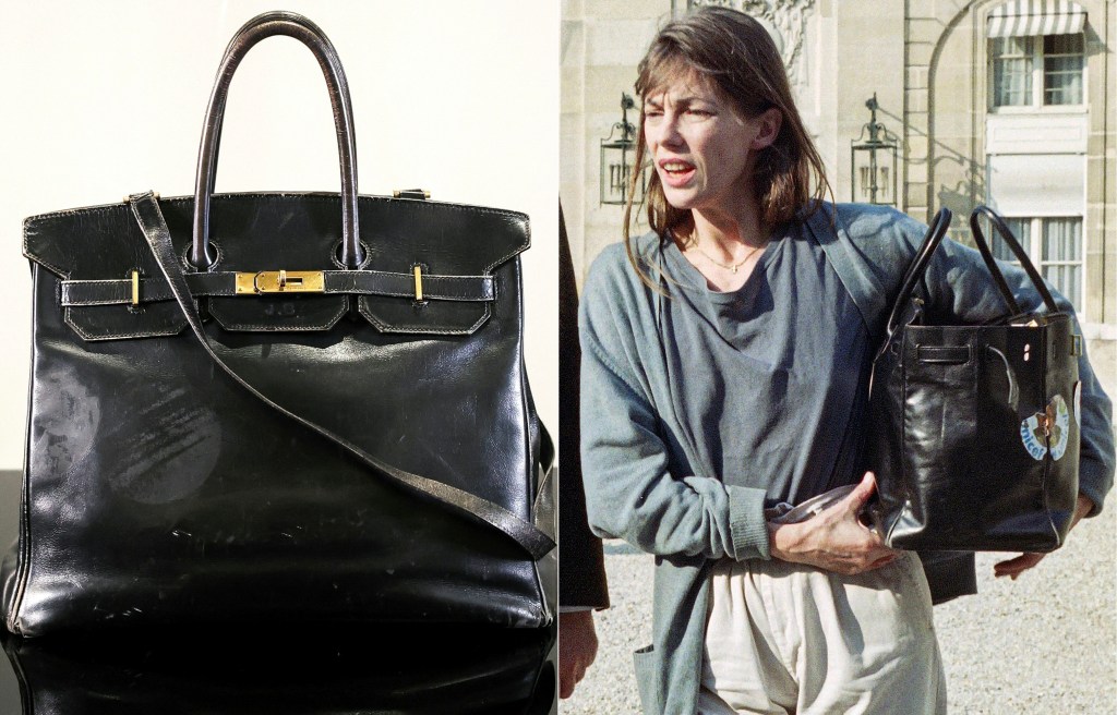 The "Birkin" bag by Hermes which belonged to British-French actress and singer Jane Birkin at the Sotheby's auction house in Paris on July 2, 2025 and which will be auctioned by Sotheby's as part of the Fashion Icons auction sale. Image: Getty