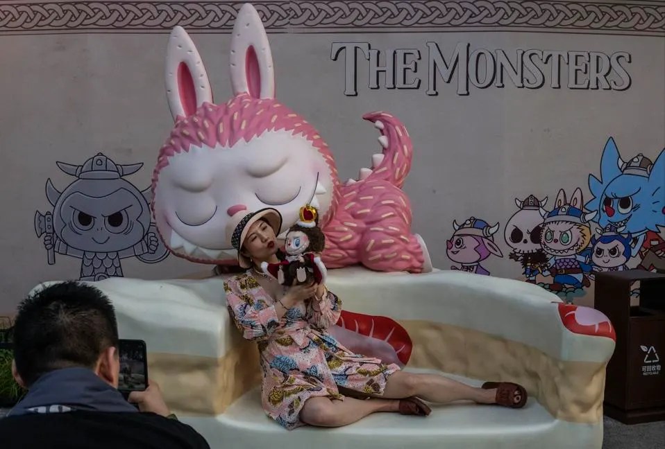 Pop Mart's hugely popular Labubu dolls series at the Pop Land theme park on July 17, 2025 in Beijing.
