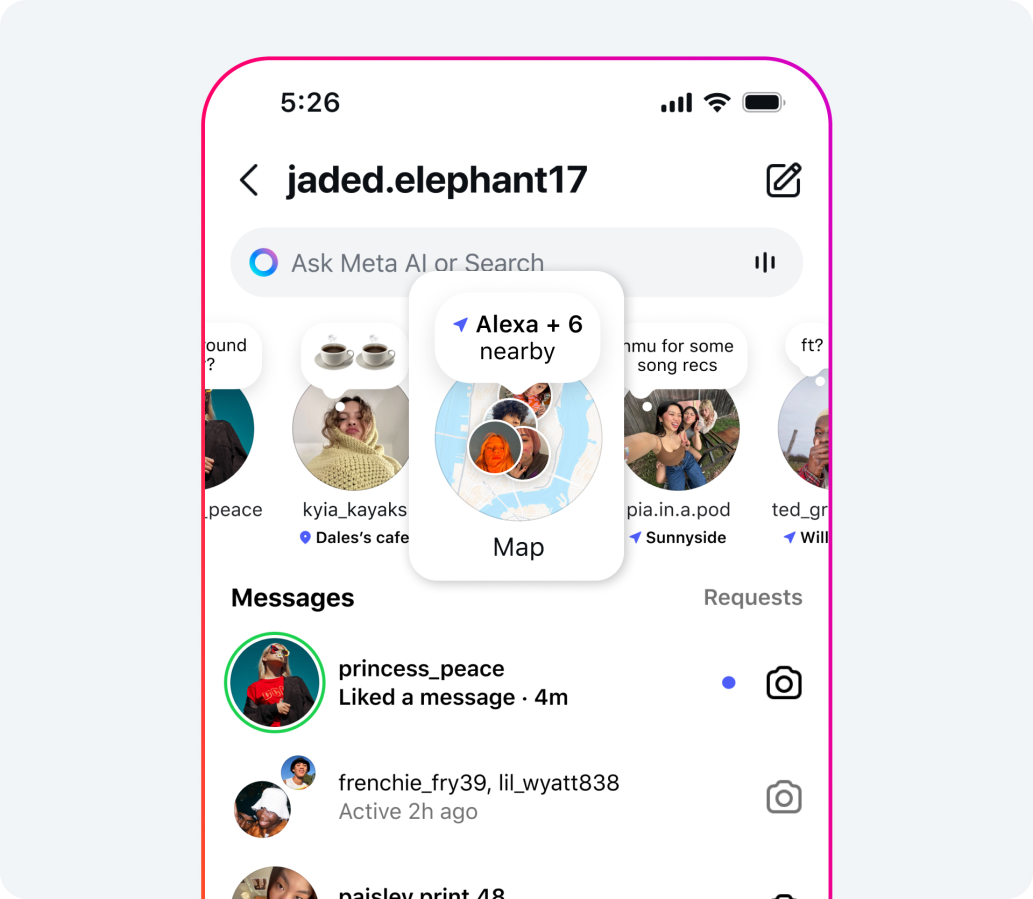 The new Instagram map feature. Image: Meta