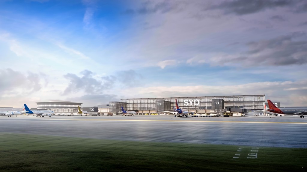 Airfield view showing proposed apron and aircraft stand upgrades. Image: Sydney Airport
