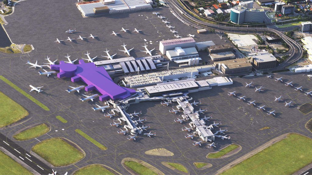 Airfield view showing proposed apron and aircraft stand upgrades. Image: Sydney Airport