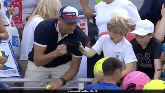 US Open" The CEO of a Polish paving company, Piotr Szczerek, said in a statement Monday morning he thought the player had offered him the hat for his sons.