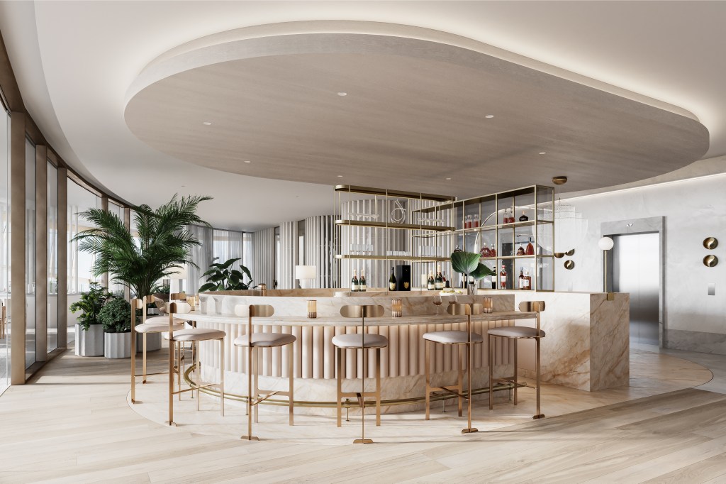 The luxurious marble bar at Royale Gold Coast.