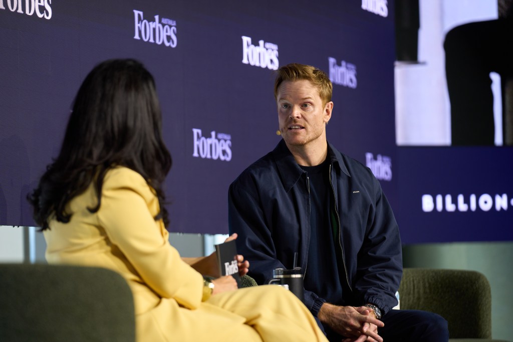Nick Mowbray on stage at the Forbes Australia Business Summit, presented by Salesforce. Image: Forbes Australia