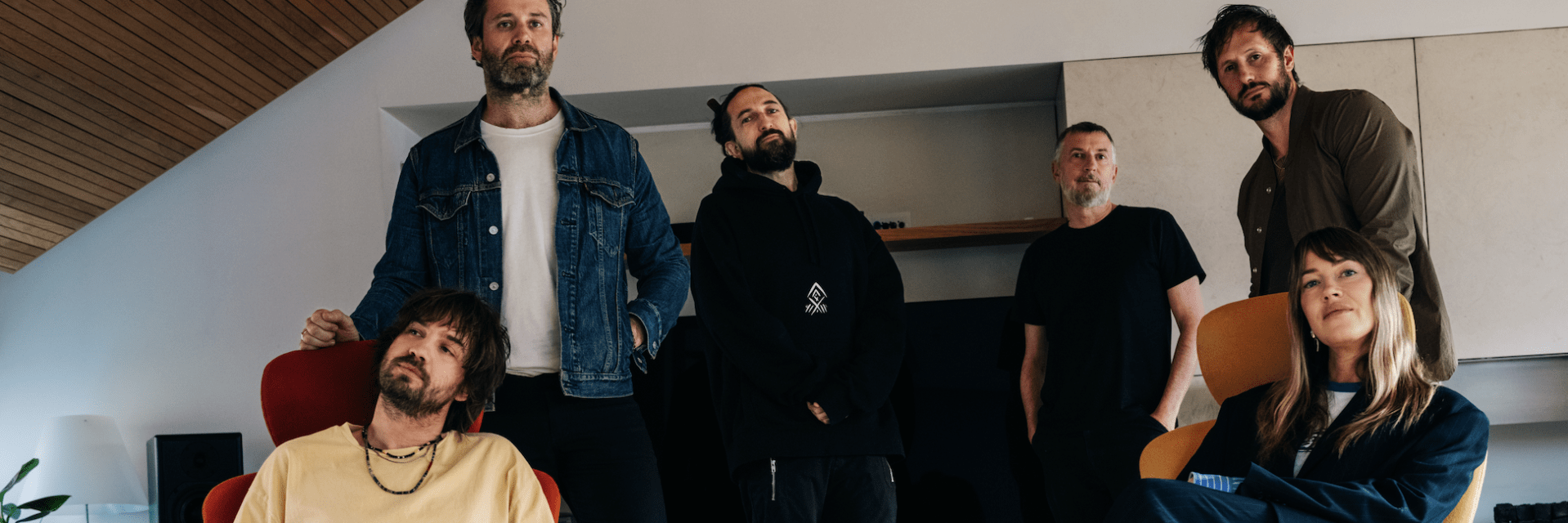 from L to R. Kevin Parker. Chris Adams. Tom Cosm. Ignacio Germade. Charl Laubscher. Sophie Lawrence Parker