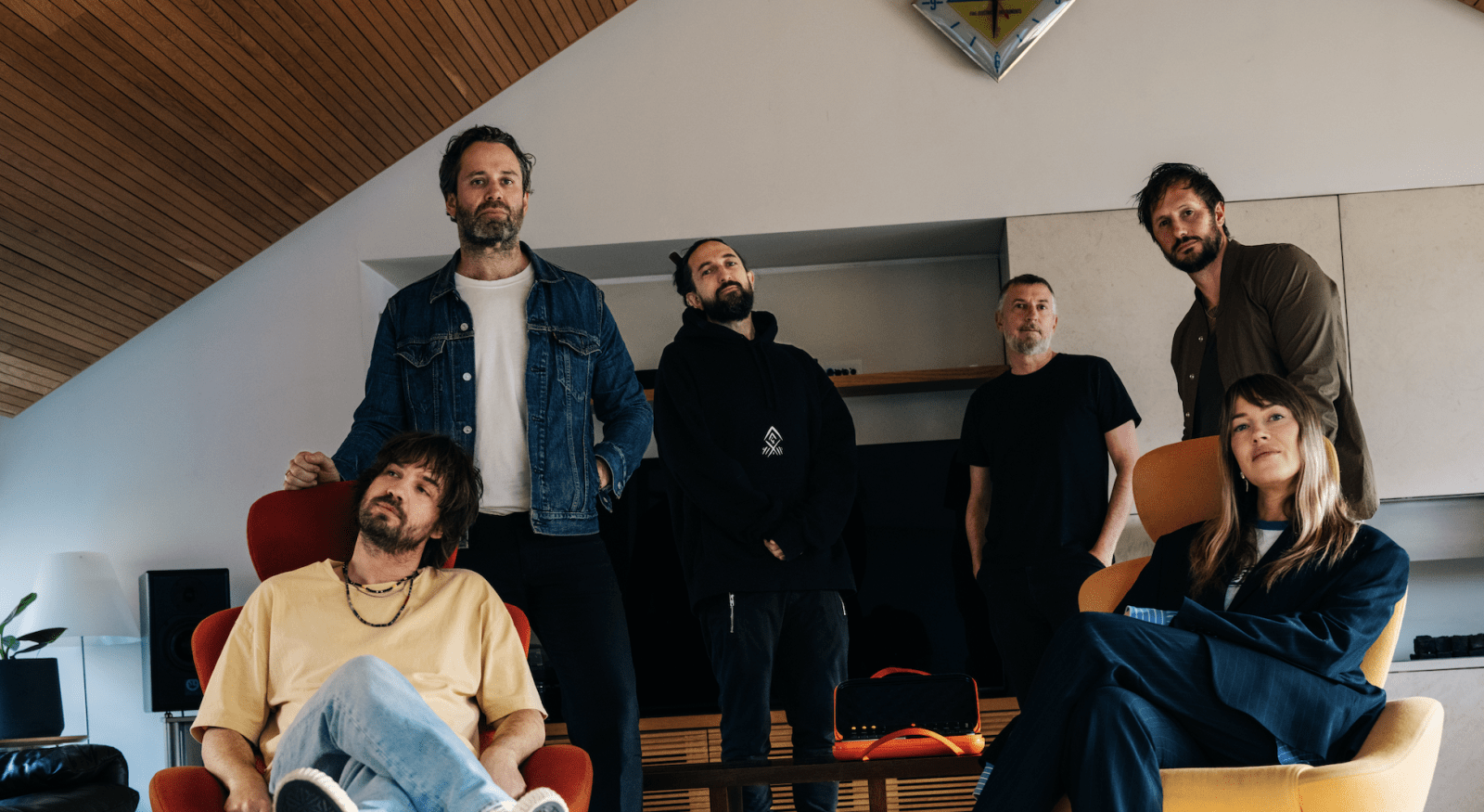 from L to R. Kevin Parker. Chris Adams. Tom Cosm. Ignacio Germade. Charl Laubscher. Sophie Lawrence Parker