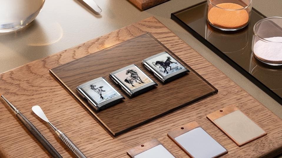 Each watch boasts a hand-painted horse image inspired by the 20th century artist.
Jaeger-LeCoultre