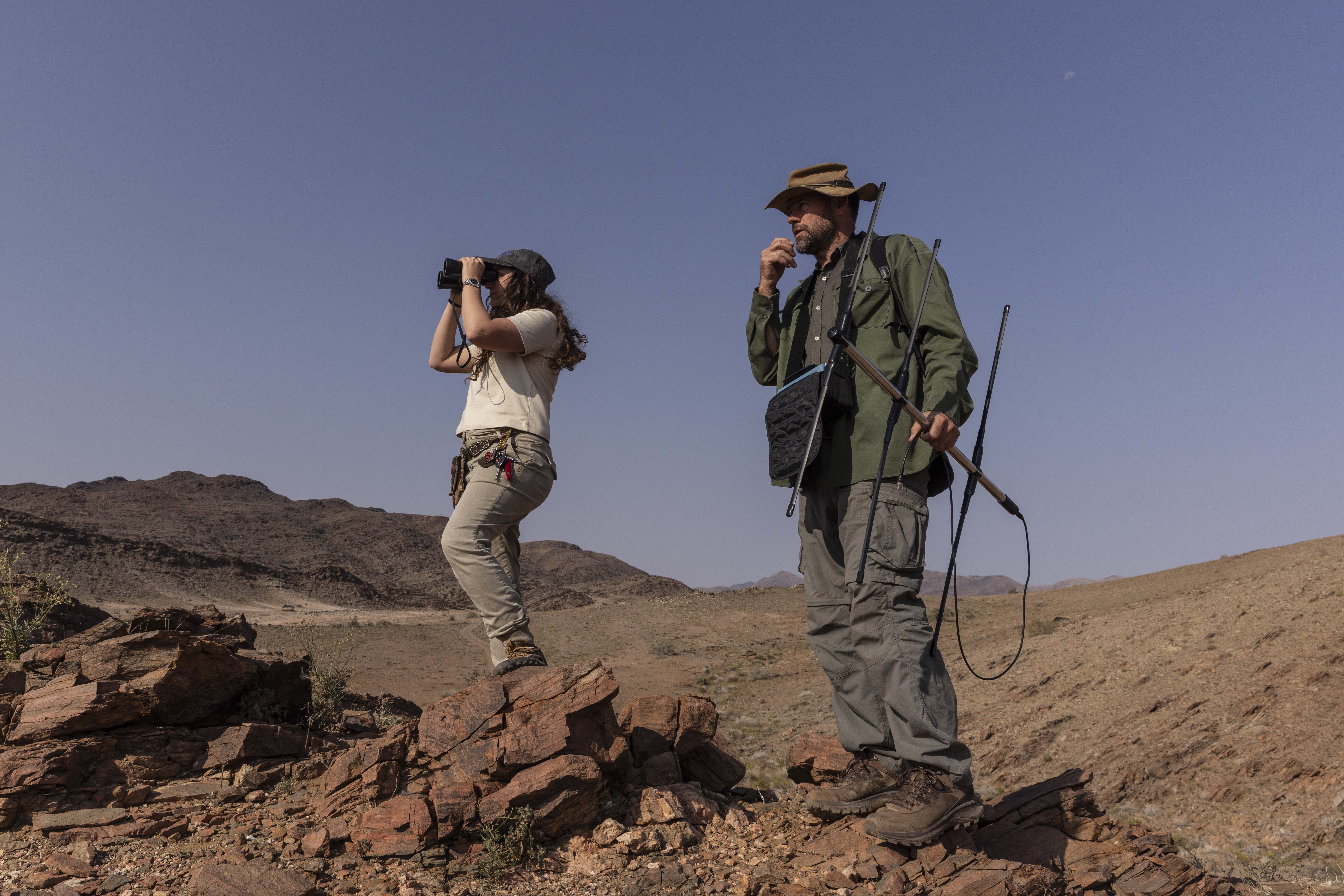 Andreia Pawel and Ortwin Aschenborn tracking animals