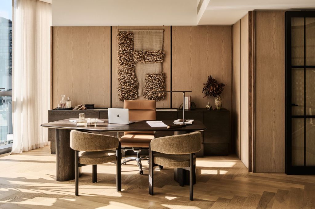 The private executive office inside Penthouse 1801, with its own entrance and lobby on Level 17